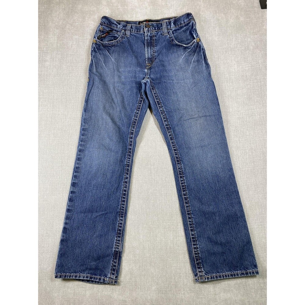 Ariat FR M5 Straight Jeans Mens 34x34 Blue Denim Flame Resistant CAT2 Workwear